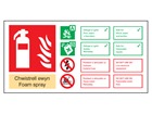 Chwistrell ewyn / Foam spray extinguisher safety sign.