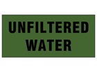 Unfiltered water pipeline identification tape.