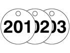 Plastic valve tags, numbered 201-225