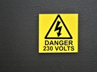 Danger 230 volts label