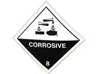 Corrosive 8 hazard warning diamond sign