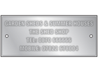 Custom stamped aluminium nameplates, 23mm x 75mm.