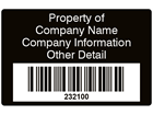 Scanmark barcode label (text on colour), 32mm x 50mm