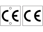 CE symbol aluminium nameplates.