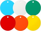 Plain plastic tag, 42mm dia.