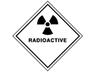 Radioactive hazard warning diamond sign