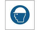 Wear head protection symbol safety sign.