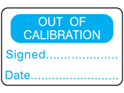 Out of calibration label