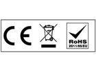 CE, WEEE and RoHS symbol labels