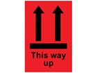 This way up shipping label.