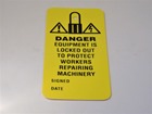 Danger, equipment is locked out to protect workers repairing machinery.