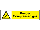 Danger Compressed gas, mini safety sign.