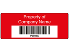 Scanmark barcode label (text on colour), 19mm x 50mm