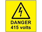 Danger 415 volts label