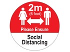 2M Please ensure social distancing sign