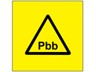 Pbb (polybrominated biphenyl) symbol label.