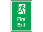 Escape route fire exit safety floor symbol and text sign
