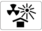 Radioactive, keep away from heat packaging symbol label