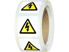 Electrical voltage symbol label.