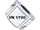 UN 1790 (Hydrofluoric acid) label.