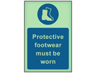 Protective footwear must be worn photoluminescent safety sign