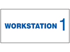 Workstation sign, with location