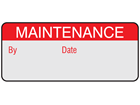 Maintenance aluminium foil labels.