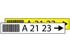 Warehouse Racking Labels, 25mm x 150mm - Text, Barcode and Arrow