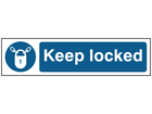 Keep locked, mini safety sign.