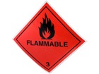 Flammable 3 hazard warning diamond sign