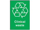 Clinical waste recycling sign.