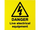 Danger live electrical equipment label