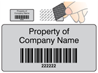 Scanmark tamper evident barcode label (black text), 19mm x 38mm