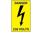 Danger 230 volts label