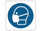 Wear face protection symbol label.