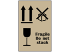 Combination fragile, do not stack and this way up stencil