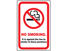 No smoking safety sign (England).