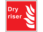 Dry riser symbol and text safety sign.