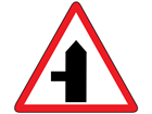 Road junction to the left sign