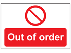 Out of order sign.