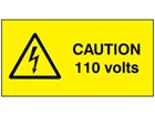 Caution 110 volts label.