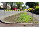 Heavy duty barrier tape, black and yellow chevron