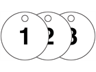 Plastic valve tags, numbered 1-25