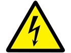 Electrical warning symbol label.