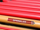 Sprinkler flow marker label.