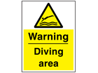 Warning diving area sign.