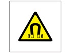 Risk of magnetic field symbol safety sign.