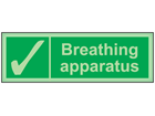 Breathing apparatus photoluminescent safety sign