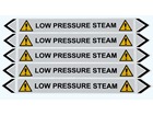 Low pressure steam flow marker label.