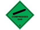 Compressed gas, class 2, hazard diamond label